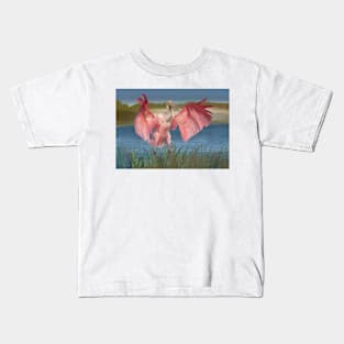 A Possessive Roseate Spoonbill Bird Kids T-Shirt